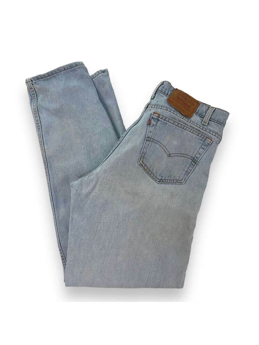 Vtg 90s Levis Jeans 550 W36  L34 Relaxed Fit Cotton Light Wash Blue Denim 1994